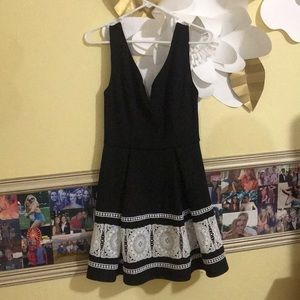 Black with white lace formal dress